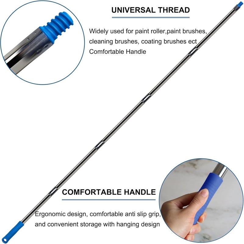 SACKORANGE 6.5 Ft Extension Pole + Joint Angle Adaptor, Paint Roller Stainless-Steel Threaded Splicing Extension Poles for Hand Drywall Sander Wall Cleaning and Polishing Paint Roller Brushes (6.5 Feet) - Image 3